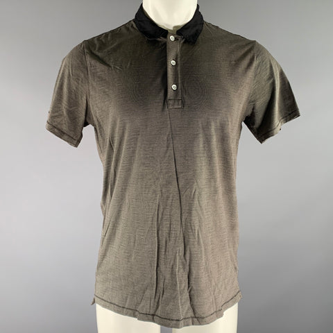 RAG & BONE Size S Black Grey Stripe Cotton Lightweight Polo