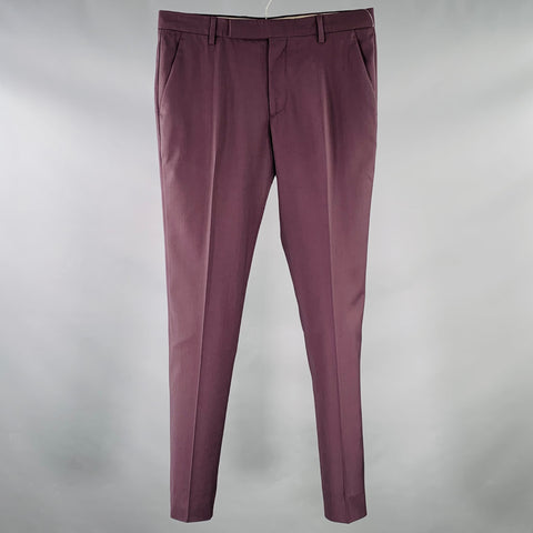 MAISON MARGIELA Size 30 Purple Plum Virgin Wool Flat Front Dress Pants
