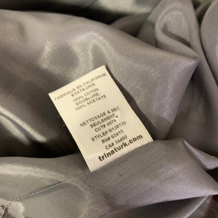 MR TURK Chest Size 42 Grey Brown Plaid Cotton Notch Lapel Sport Coat