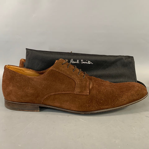 PS by PAUL SMITH Size 12 Brown Suede Almond Toe Lace Up Shoes
