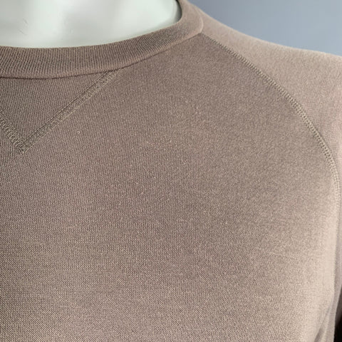 BOTTEGA VENETA Size L Brown Cotton Crew Neck Sweatshirt