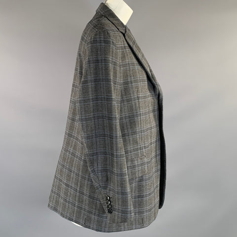 VETEMENTS F/W2017 Size S Grey Blue Polyester & Wool Jacket Blazer