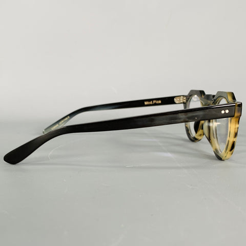 LESCA Brown Black Tortoiseshell Horn Eyewear