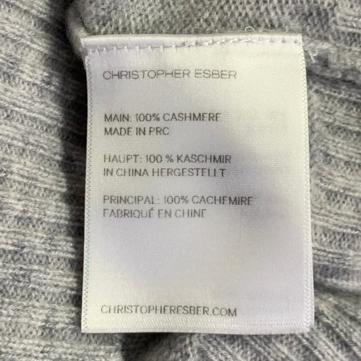 CHRISTOPHER ESBER Size XS Grey Heather Cashmere Knit Asymmetrical Casual Top