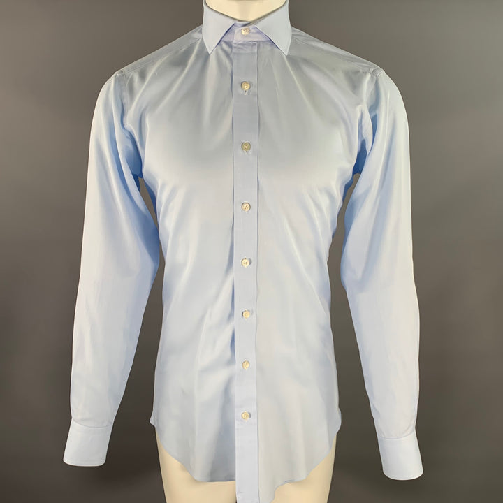 HAMILTON Size S Blue Light Blue Cotton Spread Collar Long Sleeve Shirt