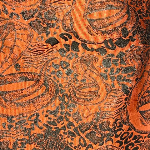 MARCELL VON BERLIN Size 38 Viper Orange Black Jacquard Shawl Lapel Cuffed Suit