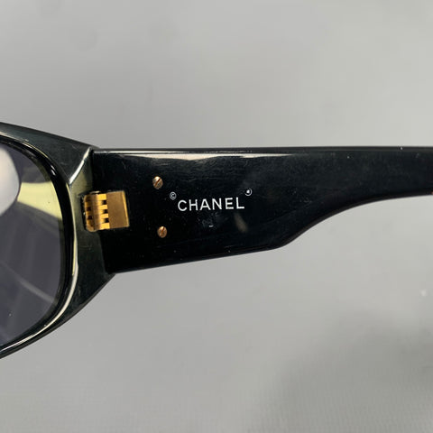 CHANEL Black Acetate Sunglasses
