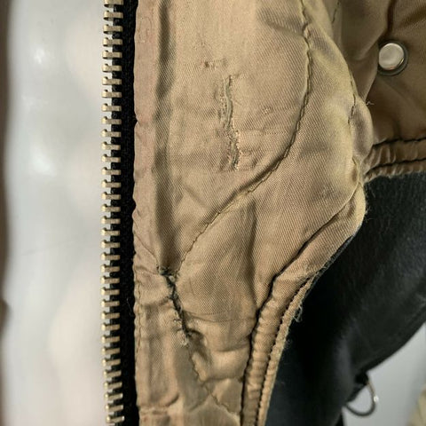 AVIREX Size L Black Leather Biker Jacket