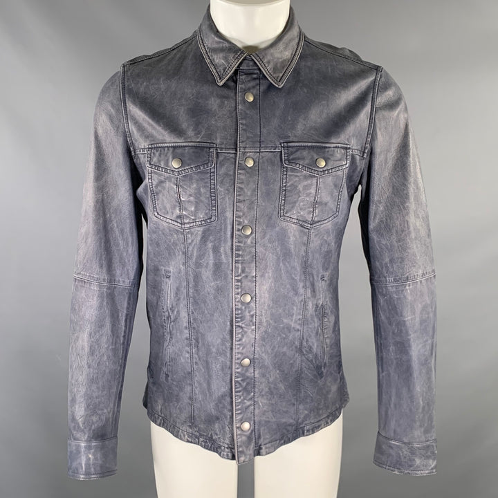 GIMO'S Chest Size M Navy Leather Chore Jacket