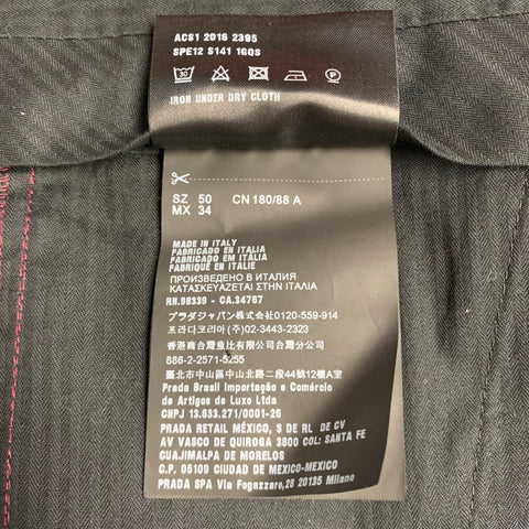 PRADA Size 34 Burgundy Cotton Blend Zip Fly Dress Pants