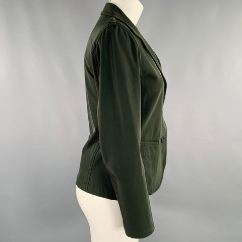 ISSEY MIYAKE Size S Green Single Breasted Blazer