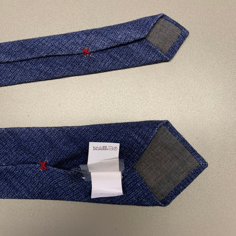 BRUNELLO CUCINELLI Navy Knit Wool  Silk Tie