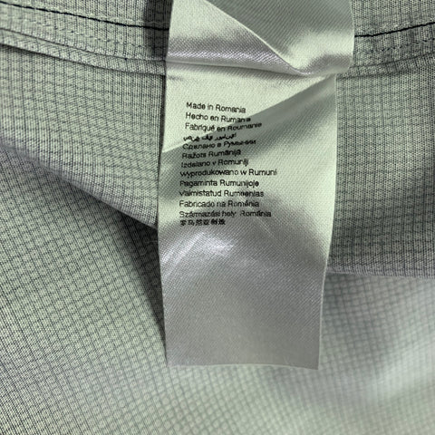 Chemise Eton Taille L Coton Manches Longues Gris Points Blancs