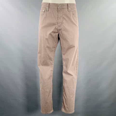 ADRIANO GOLDSCHMIED Taille 36 Everett Gris Taupe Coton Mélangé Jean Coupe Pantalon Décontracté
