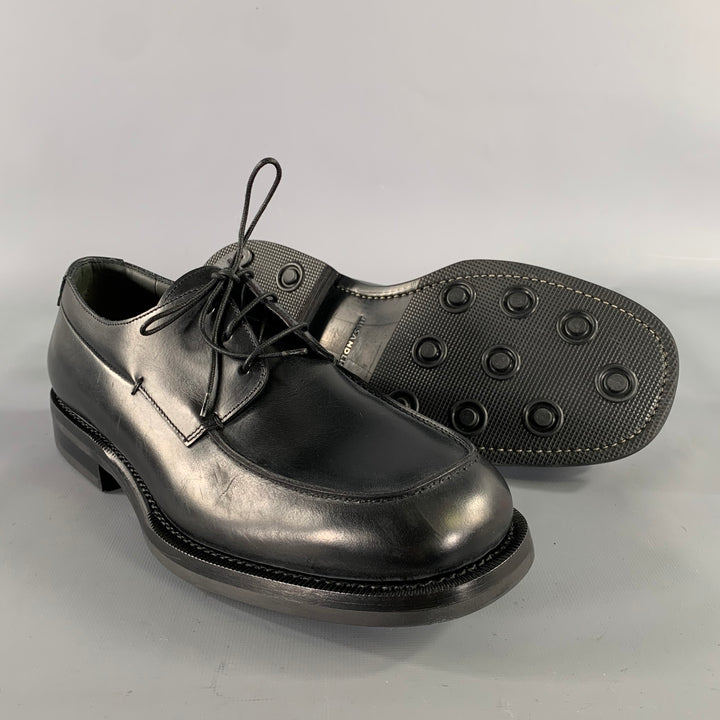 JIL SANDER Size 7 Black Leather Lace Up Shoes