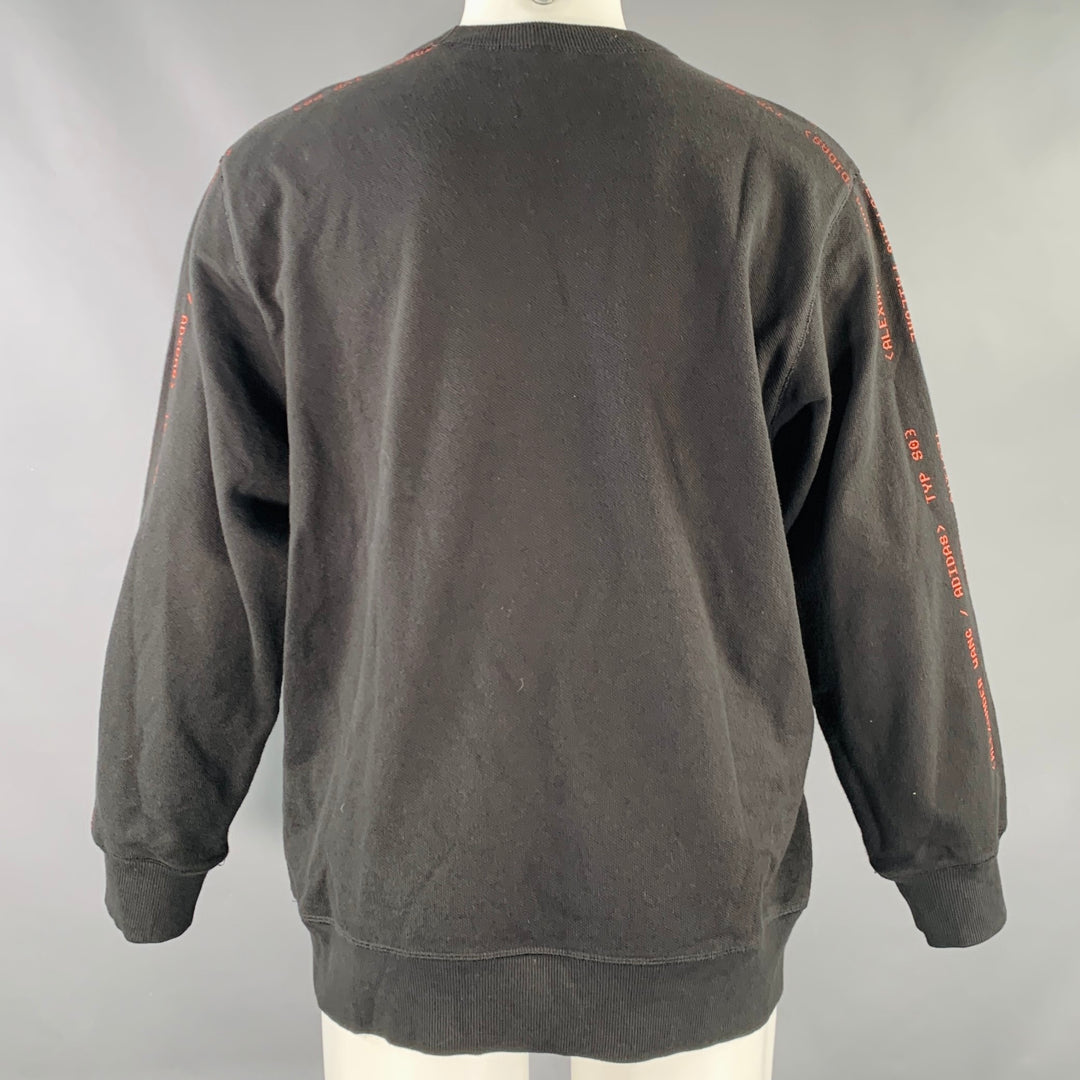 ALEXANDER WANG Size M Black Red Graphic Cotton Crew Neck Sweatshirt