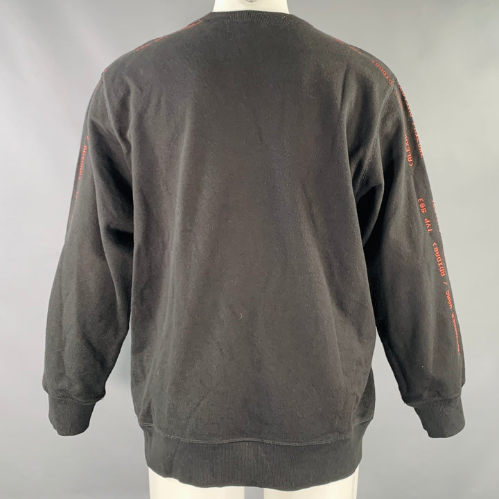 ALEXANDER WANG Size M Black Red Graphic Cotton Crew Neck Sweatshirt