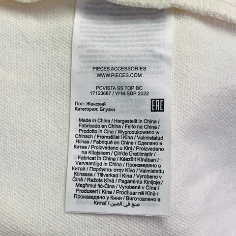 PIECES Size L Cream Cotton Twill Snaps Cape