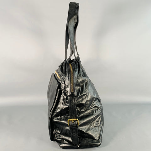 HOBO INTERNATIONAL Black Leather Top Handles Duffle Bag