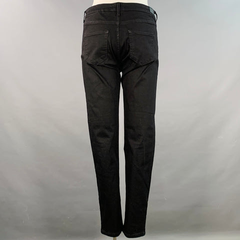 HOBBS LONDON Size 12 Black Cotton Blend Five Pockets Tapered Jeans