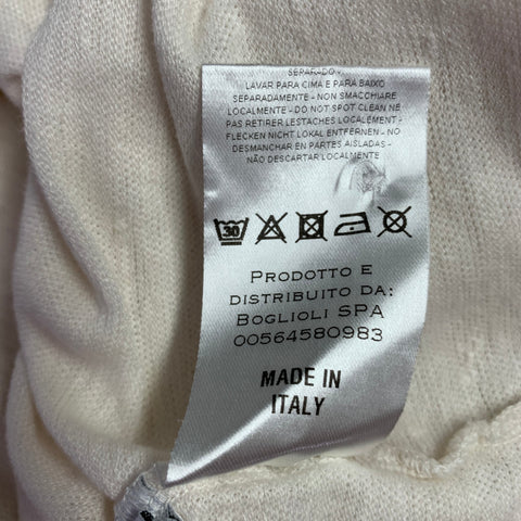 BOGLIOLI Size XS Cream Linen Half Placket Polo