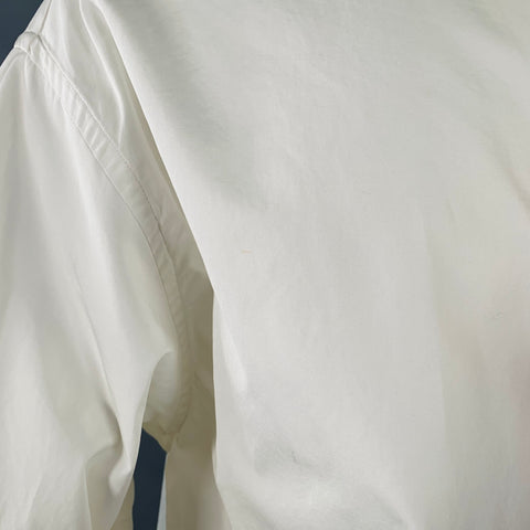 le PERE Size M White Logo Cotton Double Sleeve Long Sleeve Shirt