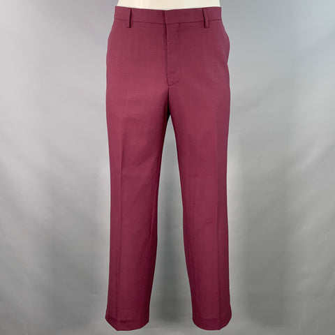PAUL SMITH Size 42 Byard Burgundy Glenplaid Wool Notch Lapel Suit