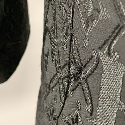 GIANFRANCO FERRE Size 36 Black Jacquard Viscose Blend Sport Coat