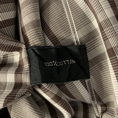 TOM FORD Size XL Brown Plaid Cotton Long Sleeve Shirt