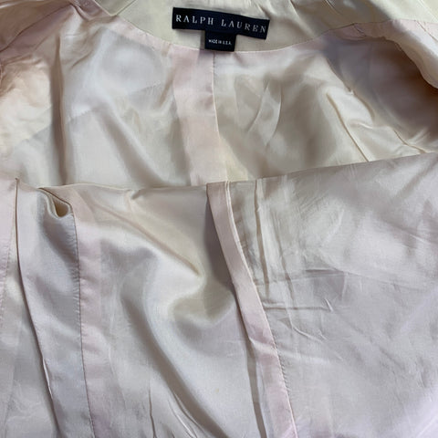 RALPH LAUREN Size 6 Beige Acetate Silk Notch Lapel Jacket Blazer