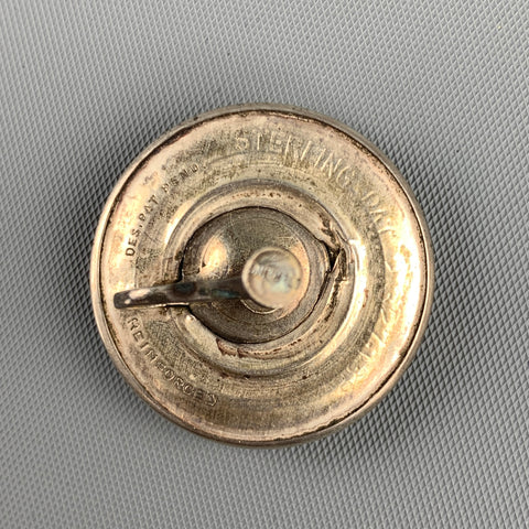 VINTAGE Sterling Silver Engraved Circle Earrings