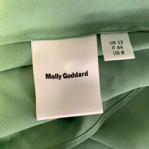 MOLLY GODDARD Size 8 Mint Nylon Tulle Scoop Neck Mid-Calf Cocktail Dress
