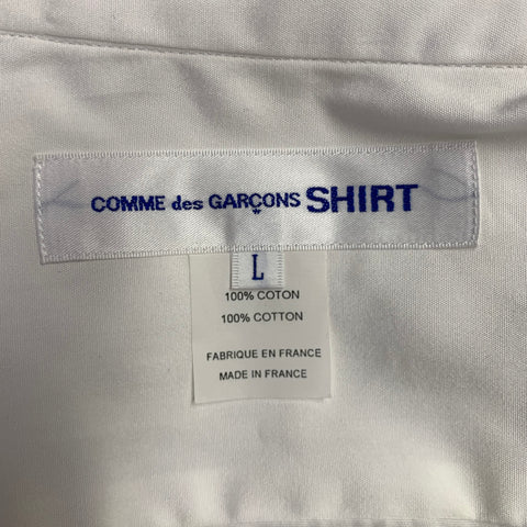 COMME des GARCONS SHIRT Taille L Blanc Or Chemise à Manches Longues en Coton Tissus Mixtes