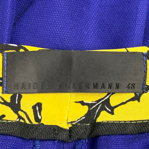 HAIDER ACKERMANN Size 32 Blue Yellow Black Wool Blend Button Fly Casual Pants