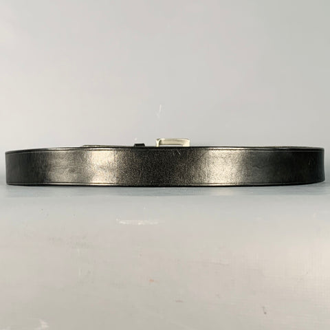 COACH Size M Black Silver Leather Belt