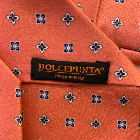 DOLCEPUNTA Pink Blue Floral Silk Tie