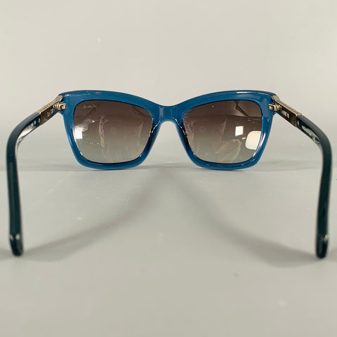 LANVIN Blue Silver Acetate Metal Sunglasses