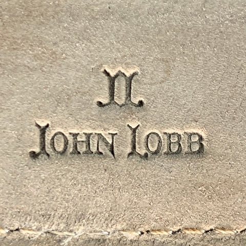 JOHN LOBB Size 37 Brown Gold Pebble Grain Leather Belt