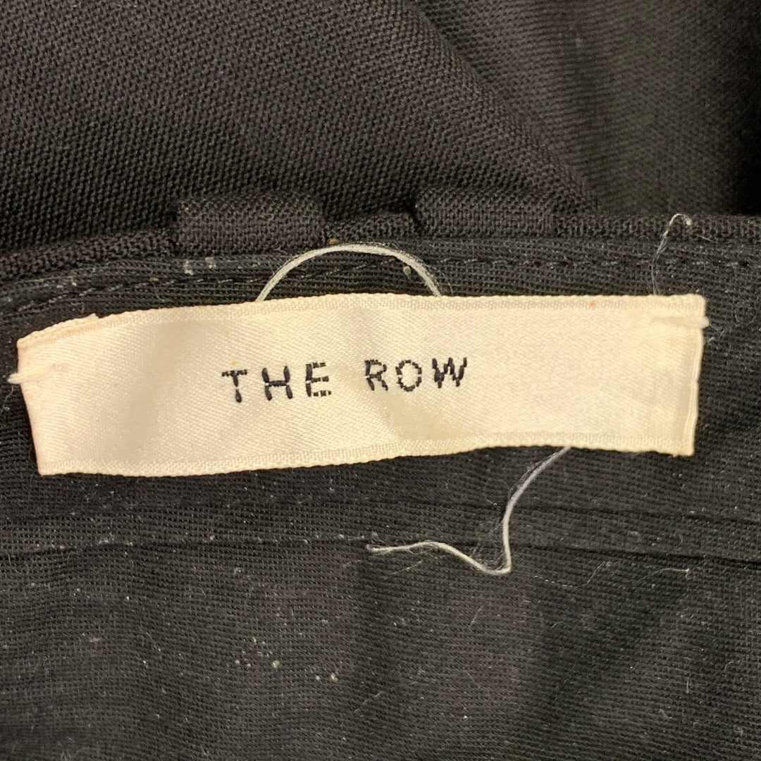 THE ROW Size 0 Black Virgin Wool Pleated Tapered Zip Fly Dress Pants