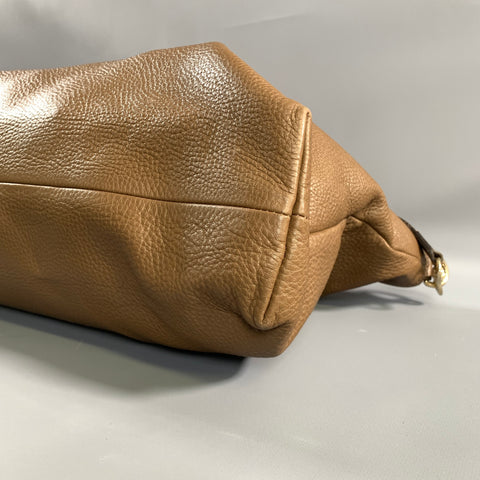 GUCCI Brown 323664 Pebble Grain Leather Shoulder Bag