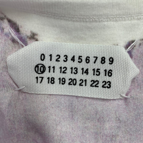 MARTIN MARGIELA Size M White Purple Print Cotton Tank Top