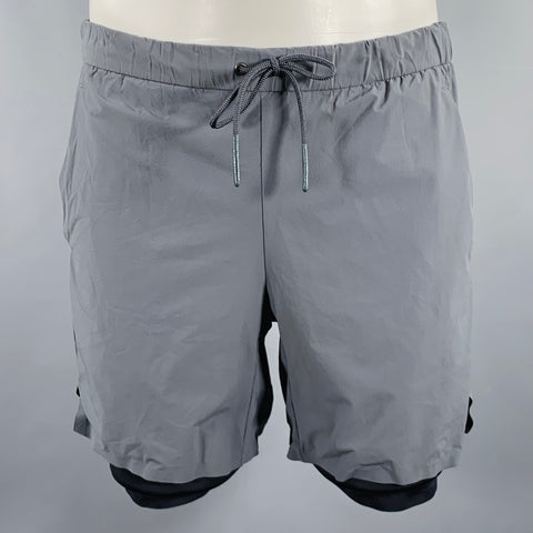 JACQUES Size S Grey Nylon Blend Drawstring Shorts