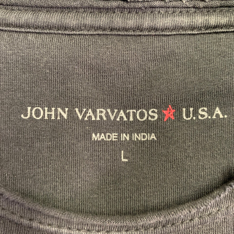 JOHN VARVATOS Size L Black Cream Red Embroidery Cotton Skull Rose Short Sleeve T-shirt
