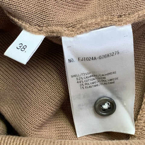 THOM BROWNE Size 2 Brown Cream Cashmere Blend Stripe Crew Neck Sweater