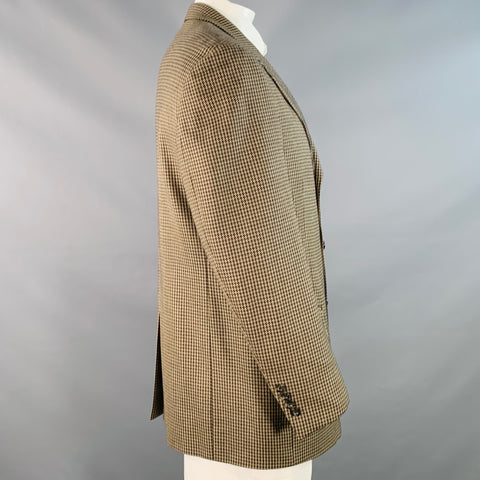 JOHN W. NORDSTROM Size 42 Brown Yellow Houndstooth Wool Sport Coat
