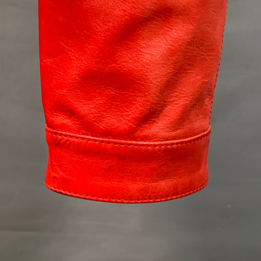 DSQUARED2 Size XS Red Lambskin Leather Low Rise Biker Casual Pants