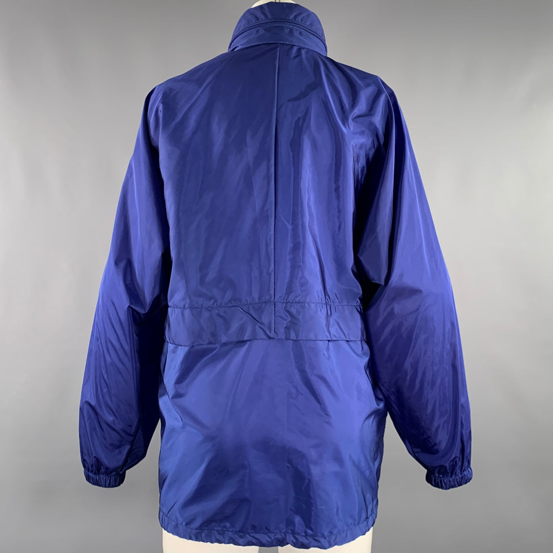 PRADA Size 0 Blue Polyamide Logo Windbreaker Jacket