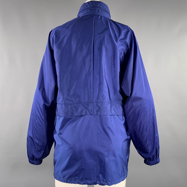 PRADA Size 0 Blue Polyamide Logo Windbreaker Jacket