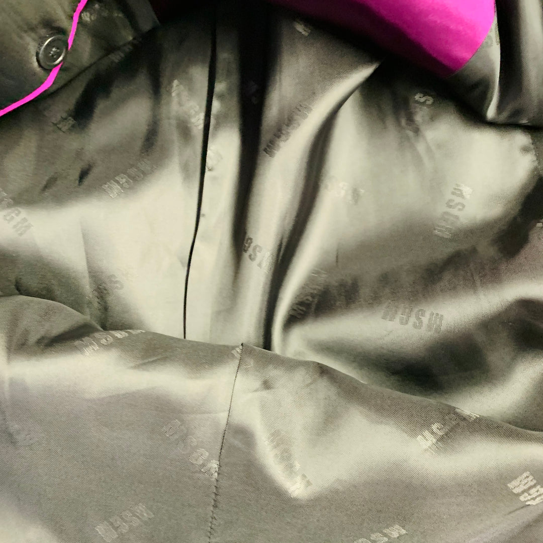 MSGM Size 8 Magenta Wool Blend Shawl Collar Jacket Blazer