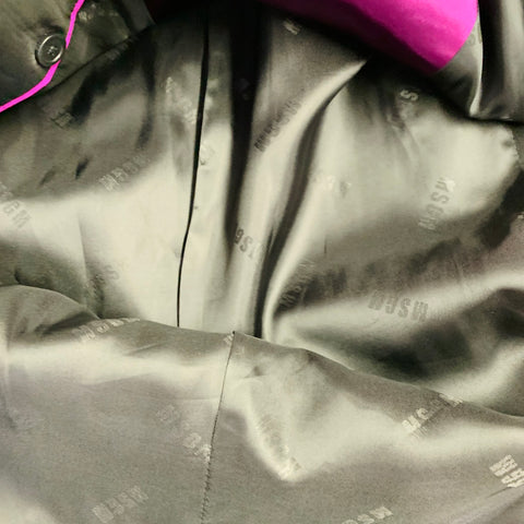MSGM Size 8 Magenta Wool Blend Shawl Collar Jacket Blazer